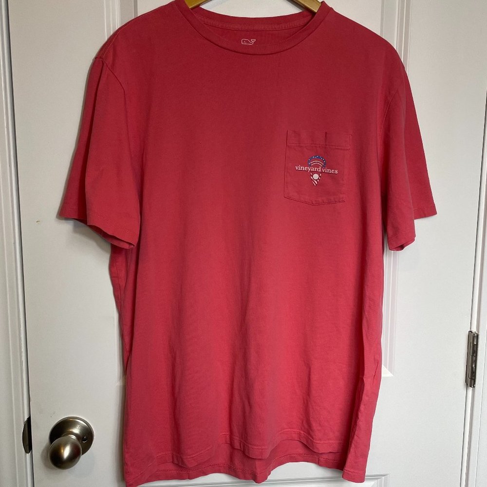Vineyard Vines Coral Rose Lacrosse T-shirt Top